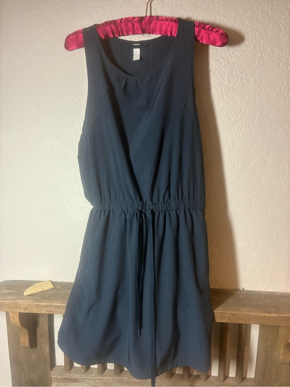 Zella Navy Blue Dtess Sleeveless Drawstring Waist Dress